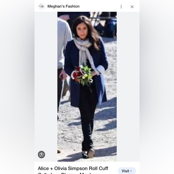 Perfect condition Alice & Olivia Simpson long sapphire blue blazer w/ silk cuffs - Picture 14 of 15